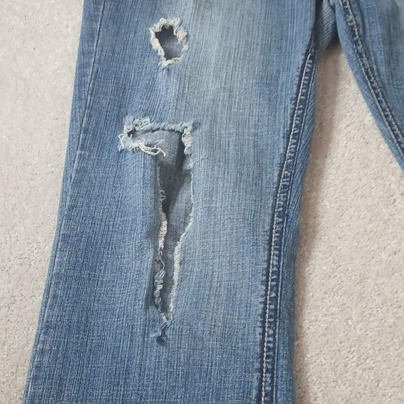 Hydraulic Lola Curvy Almost Bootcut Jeans Women 17/18 Blue Denim Distressed - Picture 3 of 15